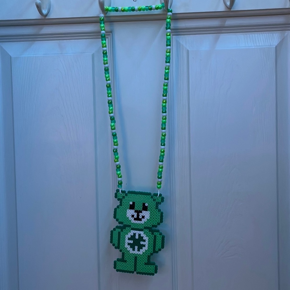 green care bear kandi perler